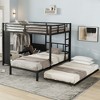 NicBex Twin/Full/Queen Over Twin Bunk Bed with Trundle,Built-in Closet&Shelves,Multifunctional Metal Bunkbeds for Teens&Adults,Noise-Reduced,Black - 2 of 4