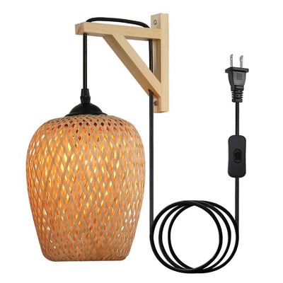 6.5 in. 1 of Lights Wood Wall Sconce