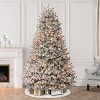 Puleo 7.5' Pre-Lit Flocked Idaho Spruce Artificial Christmas Tree - 2 of 4