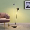 47.5" In Led Double G-9 Matte Powder Black/Silver Redman Brushed Nickel Floor Lamp - 2 of 4
