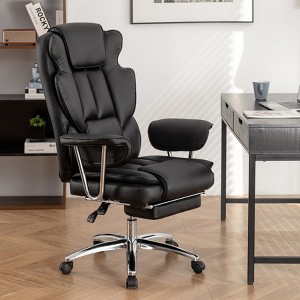 Big&Tall Ergonomic Office Chair,Office Chair With Lumbar Support, Footrest,Computer Chair With Outward Fixed Soft Armrests Swivel-Tanpinhause - 1 of 4