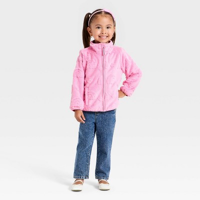 Детские куртки Cat & Jack Toddler Girls' Rainbow Cozy Fleece Jacket - Cat & Jack™ Pink 2T — фото 3