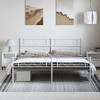 vidaXL King Metal Bed Frames with Headboard, Under Bed Storage, Noise Free, White, No Mattress - 3 of 4