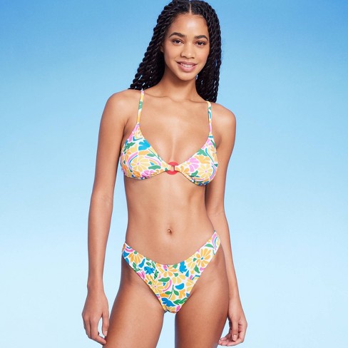 Asos Design Fuller Bust Mix And Match Tie Front Triangle Bikini