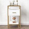 Nightstand Set of 2, Mid Century Modern End Table with 3-Tier Storage - 4 of 4
