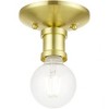 Livex Lighting Lansdale 1 - Light Flush Mount in  Satin Brass - 2 of 3