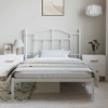 vidaXL White Twin Metal Bed Frame with Headboard & Slats, No Mattress, Easy Assembly - 3 of 4