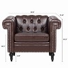 CAVINAS Velvet Accent Chair with Mid-Height Backrest and Gourd Shaped Wood Leg,Upholstered Living Room Chairs,Reading Chairs for Living Room - 3 of 4