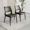 JUJABU Modern Minimalist PU Leather Dining Chairs Set of 2, Metal Leg Support - 4 of 4