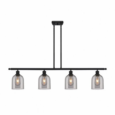 Bella - 4 Light Stem Hung Island In Industrial Style-10 Inches Tall and 48 Inches Wide