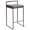 Metal Stackable Counter-Height Contemporary Stool with Padded Seat, Set of 2 for Kitchen or Home Bar - 2 of 4