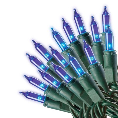 Celebrations Incandescent Mini Blue 100 ct String Christmas Lights 20 ft.