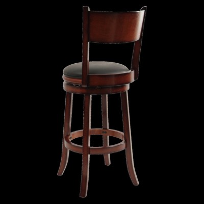 Palmetto 29" Brandy Brown Leather Swivel Counter Height Barstool