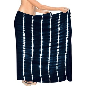 LA LEELA Women's Beachwear Summer Bikini Wraps Beach Wrap Sarong Coverups Skirt Swimsuit Swimwear Swim Cover Ups for Womens One Size Blue,Tie Dye - 1 of 4