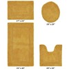 Lux Premium 100% Cotton Tufted Solid Reversible 4 Piece Bath Rug Set – Ultra-Soft, Water-Absorbent, Durable, Machine Washable Bathroom Rug - 2 of 4