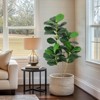 Artificial Tree,Faux Fiddle Leaf Fig Tree,4ft Tall Ficus Tree Artificial for Home Decor,Fake Lyrata Fig Plants Green Tree with Pot for Indoor Outdoor - 4 of 4