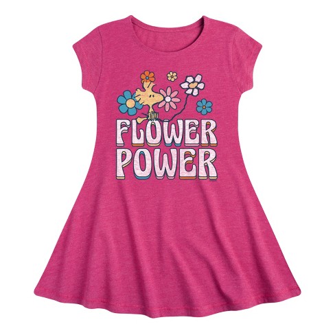 Girls' - Peanuts -  Fit & Flair Cap Sleeve Dress - image 1 of 3