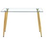CAVINAS Dining Table Contemporary Rectangle Tempered Glass Dining Table with Metal Legs - 4 of 4