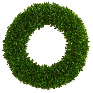Nearly Natural 19.5-in Tea Leaf Wreath UV Resistant (Indoor/Outdoor) - 1 of 4