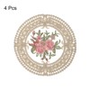 Unique Bargains Polyester Floral Pattern Vintage Lace Absorbent Coasters - 3 of 4