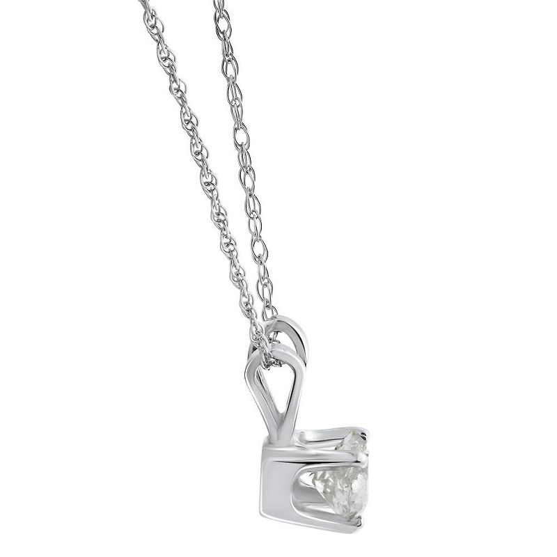 Pompeii3 1/2Ct Diamond Solitaire Pendant Necklace 14k White Or Yellow Gold Lab Created, 2 of 6