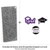 Big Dot of Happiness Purple 2024 Graduation Paper Straw Decor - Party Striped Decorative Straws - Set of 24 - 3 of 4