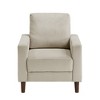Corduroy Upholstered Accent Chair with Cushioned Seat and Exposed Wooden Legs for Living Room - 2 of 4