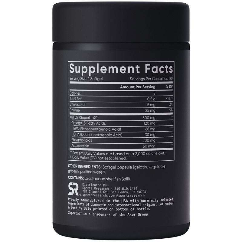 Sports Research SUPERBA 2, Antarctic Krill Oil With Asraxanthin, Softgel, 2 of 5