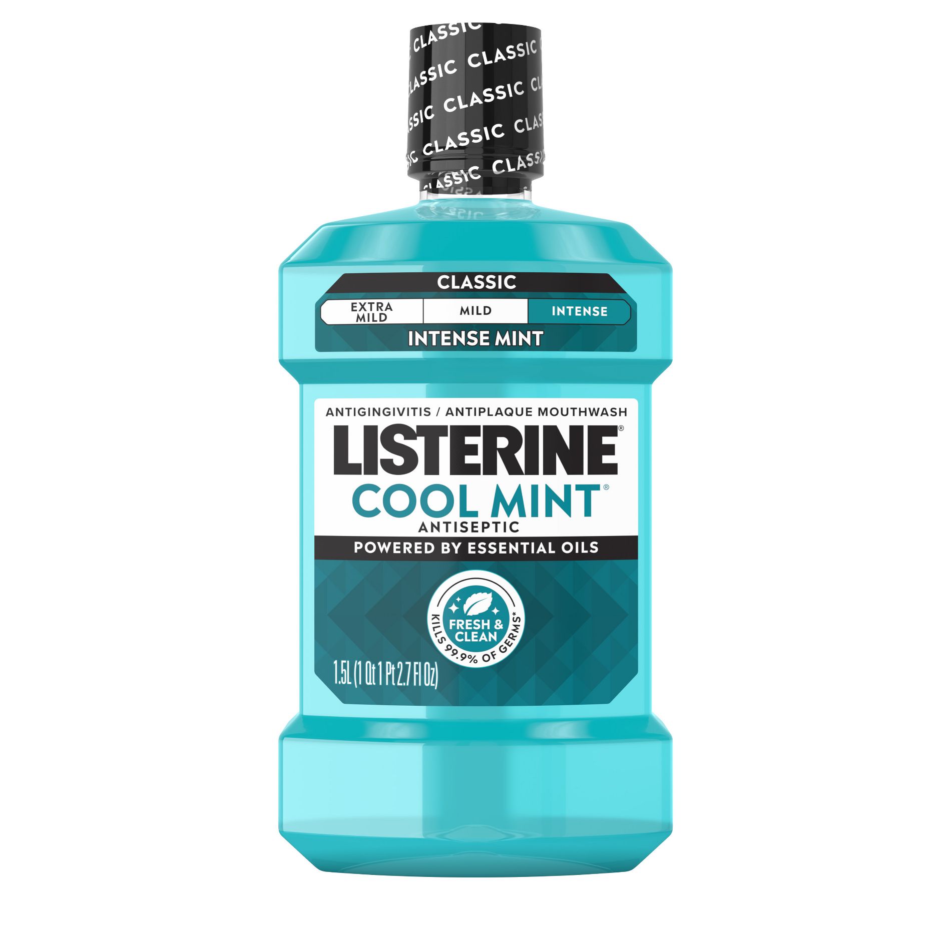 Listerine Antiseptic Intense Mouthwash for Bad Breath - Cool Mint - 1.5L