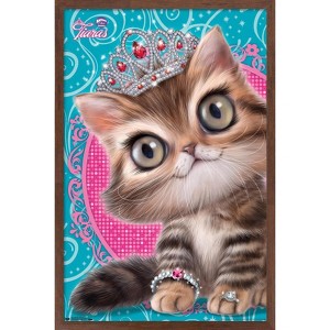 Trends International Animal Club - Kitten in a Tiara Framed Wall Poster Prints - 1 of 4