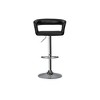 Poundex,Adjustable Height & Swivel Barstool in Black Faux Leather - 4 of 4