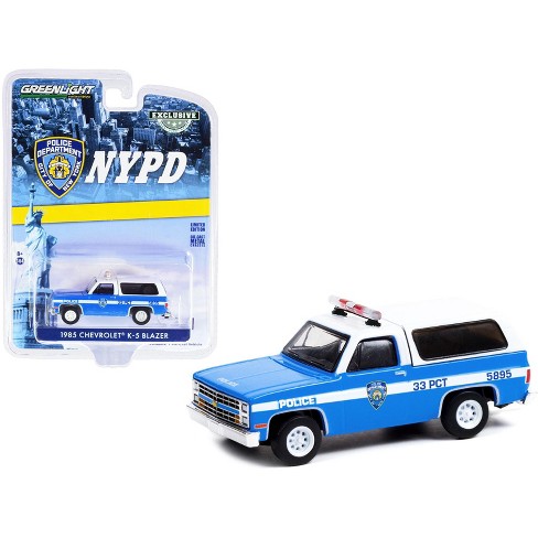 1985 Chevrolet K 5 Blazer Light Blue And White New York City Police Department Nypd 1 64 Diecast Model Car By Greenlight Target