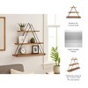 Multi-Tier Floating Shelves for Home, Office, Bedroom, Living Room - Triangle Design - Metal & Wood - Modern Rustic Wall Decor & Organizer - 4 of 4
