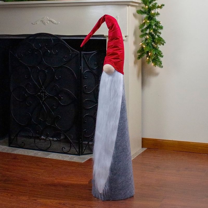 Northlight 32.5" Red and Gray Cone Gnome Christmas Decor, 3 of 4