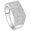 Pompeii3 1Ct Diamond Men's White Gold Pave Wedding Ring Anniversary Band - 2 of 4