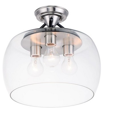 Maxim Lighting Goblet 3 - Light Semi-Flush Mount in  Black/Satin Nickel