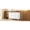 VYNXARIA Retro Farmhouse Wooden Dresser with 6 drawers offers stylish storage for your bedroom. Elegant white and brown finish enhances any decor. - 4 of 4