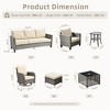 XIZZI Patio Furniture Sets Designed for Outdoor Relaxation, Comfy 3.5-Inch Cushions & 360° Swivel Action for Extra Comfort, 9 Pcs/Set, Beige - 3 of 4