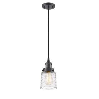 Bell - 1 Light Cord Hung Mini Pendant In Industrial Style-10 Inches Tall and 5 Inches Wide