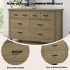VYNXARIA 51" Coffee Gray Oak Finish Dresser with 6 Drawers and Black Handles,Storage Cabinets with doors and shelves - 3 of 4