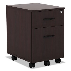 Alera Alera Valencia Series Mobile Pedestal, Left or Right, 2-Drawers: Box/File, Legal/Letter, Mahogany, 15.88" x 19.13" x 22.88" - 1 of 4