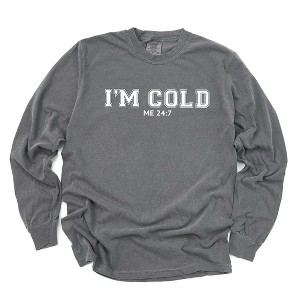 Simply Sage Market Women's I'm Cold Me 24_7 Long Sleeve Garment Dyed Tee - 1 of 4