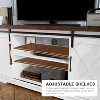 Farmhouse TV Stand for Televisions up to 65 Inches, Entertainment Center with Sliding Barn Doors, Storage Cabinets＆Adjustable, White & Brown - 4 of 4