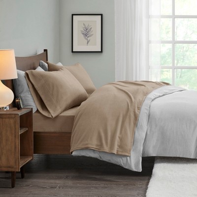 Elegant Solid Micro Fleece Sheet Set, All Season Bedding Sets, Cozy Home Textile fits Lux Bedroom Decor,Valentine's Day Gifts