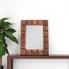 HomeRoots 5" x 7" Brown Geometric Solid Wood Tabletop Picture Frame with Mat - 2 of 4