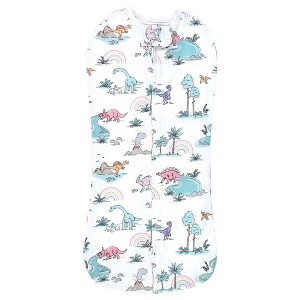Hudson Baby Infant Girl Sleep Pod, Pink Dinosaur Adventures, 0-2 Months - 1 of 3