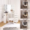 Garvee Makeup Vanity Desk with Lights & Power Outlet-Corner Vanity Table with 5 Rotating Drawers, for Bed Room - 4 of 4