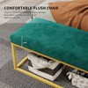 Airsurfer 48-inch Emerald Green Bench Modern Velvet Upholstered Bench Entryway Seating for Living Room or Bedroom - 3 of 4