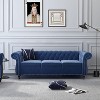 ORRD Chesterfield Sofa Faux Leather, Modern PU Tufted Couch 3 Seater with Rolled Arms and Nailhead for Living Room, Bedroom - 3 of 4
