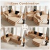VASIP 77" Teddy Fabric Sofa ,High Density Sponge Boneless Sofa Design with Double Chaises,Sleeper Couch for Living Room,No Assembly,White - 3 of 4